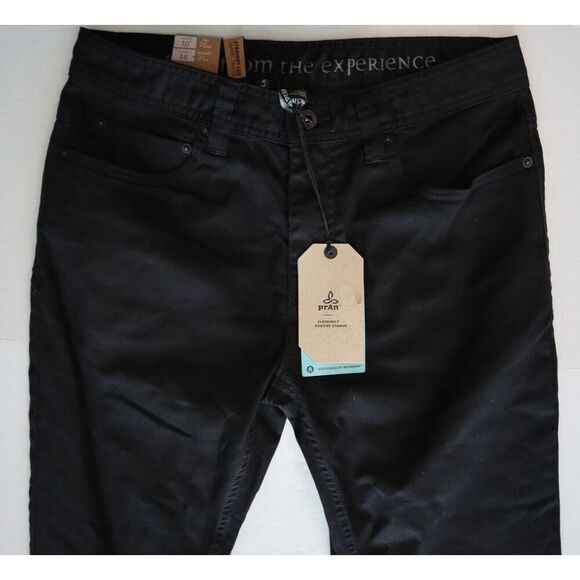 PrAna Men's Sz 30x36 Black Out Bridger Slim Fit Straight Leg Denim Jeans - Picture 5 of 11